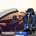 thumbnail image 6 of Comfy Rolling Video Game Chair for Adults, Ergonomic Office Chair with Lumbar Support, Height Adjustable Reclining Gaming Chair for Office, Home, Bedroom, Blue, 6 of 7