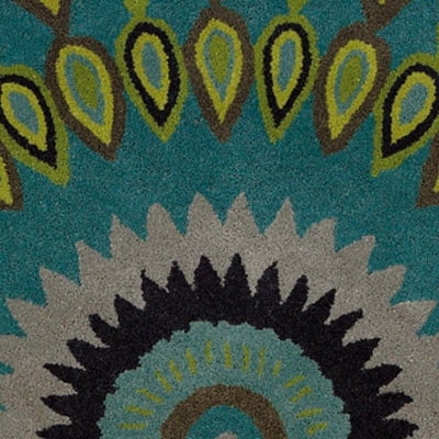 LR Home Wren 7'9" Round Pink Peacock Medallion Indoor Area Rug
