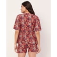 thumbnail image 4 of Moomaya Sleepwear, Printed Top & Shorts Lounge Set, 2 Piece Rayon Night Suit, 4 of 9