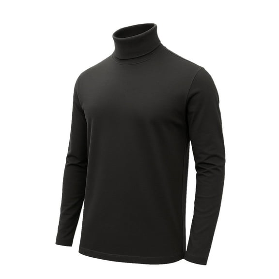 MakTee Turtle Neck Long Sleeve T-Shirt Heavy-Weight Ultra-Soft 100% U.S. Cotton