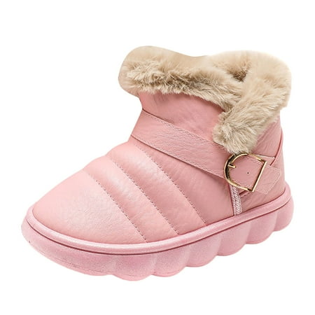 Quealent Back To School Toddler Boys Girls Boots Slip On Cute Dress Booties Winter Shoes Ankle Boots for Toddler Girls (Pink 4.5 Years)