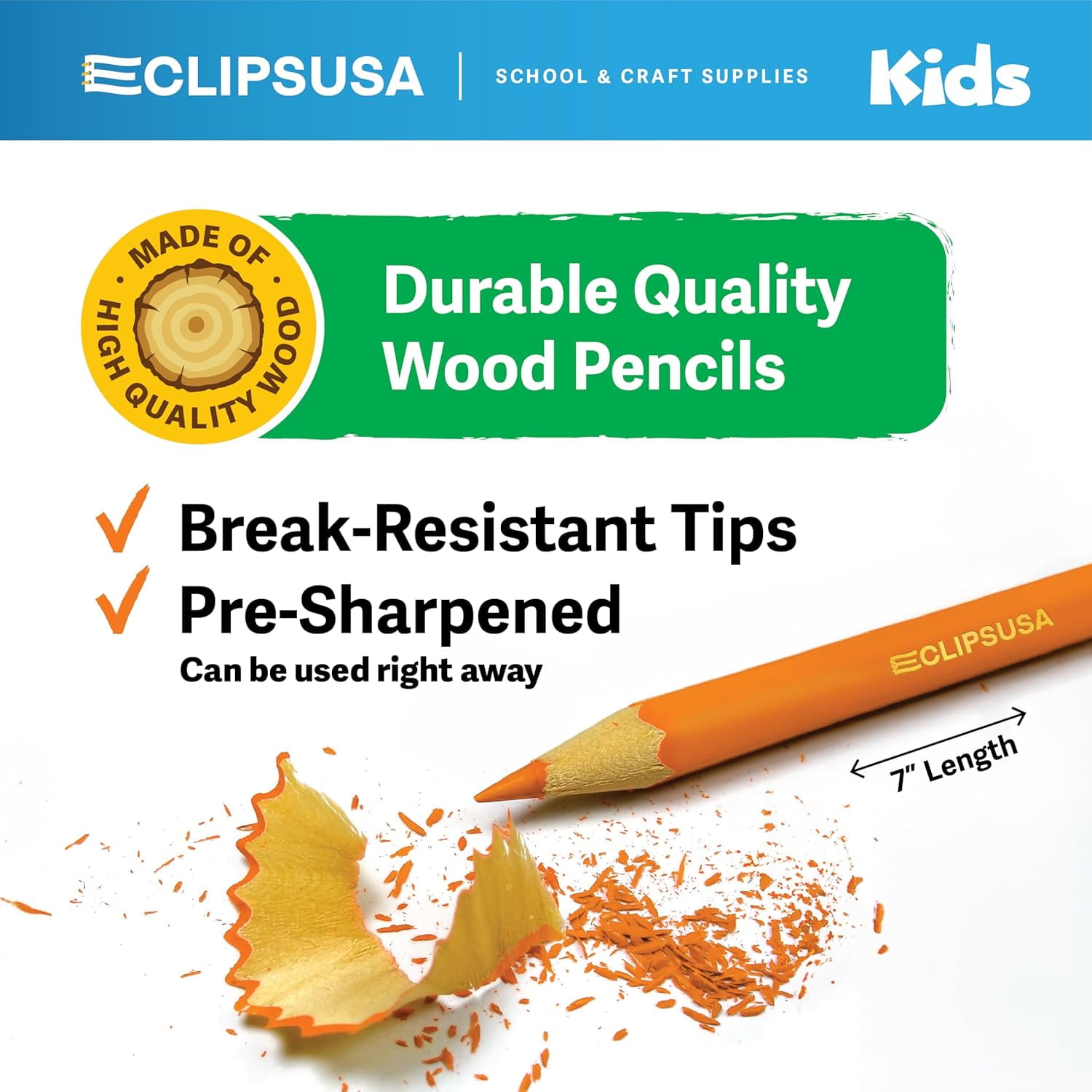 E-Clips USA Pre-Sharpened Colored Pencils, Bulk Color Pencil Set, 12-pc 24-pack