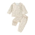thumbnail image 1 of ZAXARRA Toddler Baby Girls Pants Set Daisy Print Round Neck Sweatshirt and Pants Set 2 Piece Suits, 1 of 7