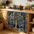 thumbnail image 6 of Tree Floral Cabinet Curtain 35"Wx35"L,Dustproof Under Sink Skirt with Self Adhesive Tape,Boho Vintage Country Botanical Patterns Cabinet Curtain Cover for Kitchen Sink,Bathroom Vanity,Laundry Room, 6 of 9