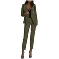 thumbnail image 2 of Abomasnow Women 2 Piece Outfits Double Breasted Blazer and Straight Leg Work Pants Casual Blazer Set Dressy Business Office Suits, 2 of 9