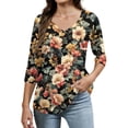 thumbnail image 2 of Long Sleeve Tunic Tops for Women M Camel, 2 of 4