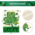 thumbnail image 3 of St Patricks Day Garden Flag 12x18 Inch Double Sided Outside, Shamrock Clover Polka Dots Welcome Yard Outdoor Flag, 3 of 4