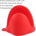 thumbnail image 3 of Manoplas de silicona para horno, 2 piezas, resistentes al calor y antideslizantes, guantes protectores para dedos para cocina, (rojo), 3 of 5