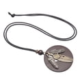 thumbnail image 1 of Plume Feuille Pendentif Collier Réglable PU Cuir Cordon Pendentif Pendentif Brun, 1 of 9