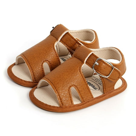 

Calsunbaby Infants Baby Girls Boys Sandals Summer Newborn Simple Style Solid Color Soft Rubber Sole Shoes Toddlers Non-slip Prewalker