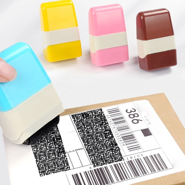 Xihbxyly Rodillo Protector de Identidad, Diseño Único Que Oculta Información Personal, Tinta de Cobertura Irregular, Diseño Portátil y Recargable, Ideal para Documentos, Extractos Bancarios y Uso En