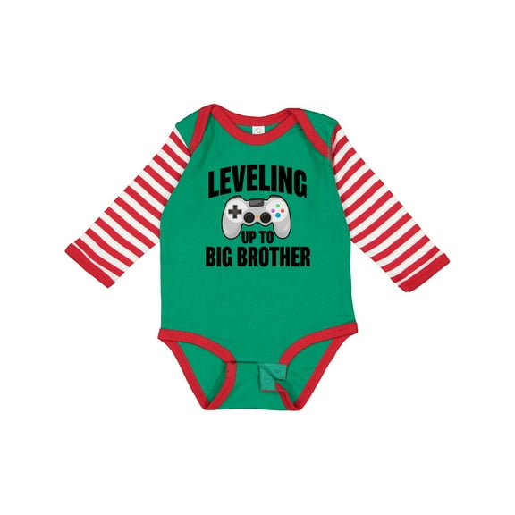 Inktastic Leveling Up to Big Brother Boys Long Sleeve Baby Bodysuit