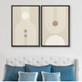 thumbnail image 3 of PixonSign Framed Wall Art Set Retro Nordic Mid Century Geometric Pattern Abstract Shapes Canvas Prints Cozy Neutral Minimal Decorative Zen Bohemian for Home Decoration - 16"x24"x2 Black, 3 of 5
