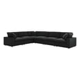 thumbnail image 2 of Modway Commix 6-Piece Down Filled Overstuffed Fabric Sectional Sofa Set in Black, 2 of 5