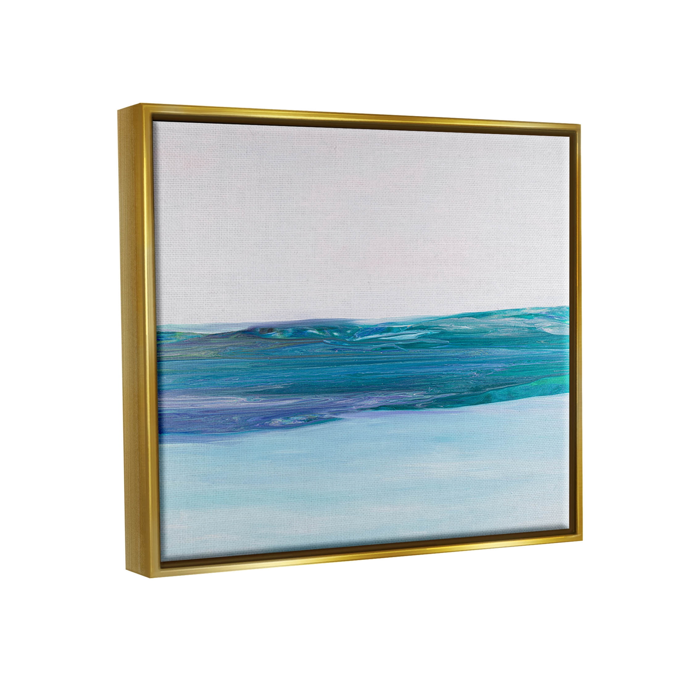 Stupell Industries Fluid Abstract Landscape Composition Graphic Art Metallic Gold Floating Framed Canvas Print Wall Art, Design by Ruth Fromstein