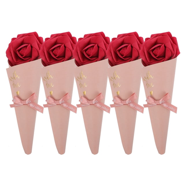 KAKOWELY 5 bolsas de papel para guardar dulces, conos de papel, decorativas, para regalo.