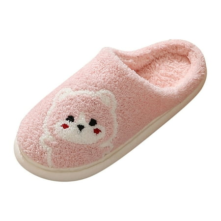 

Qufokar Thigh High Boots With Belt for Women Wide Calf Bear House Slippers for Women Winter Couples Women Warm Home Baotou Plush Soft Bottom Comfortable Solid Color Flat Cotton Slippers