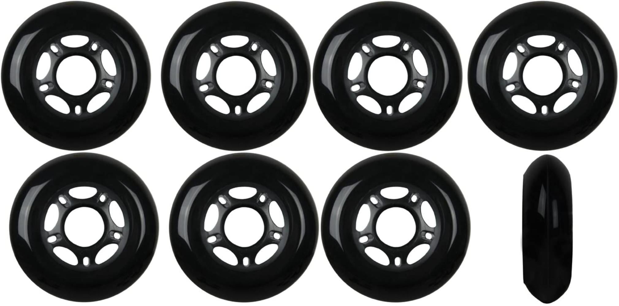 Inline Skate Wheels 80mm 82A Black Outdoor Roller Hockey 8 Pack Abec 5 Bearings 