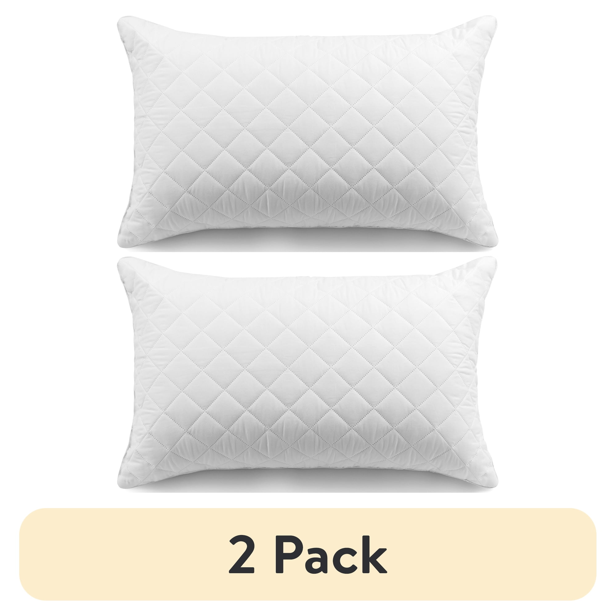 (2 pack) Mainstays Brushed Microfiber Foam Cluster King Bed Pillow, Antimicrobial