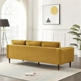 thumbnail image 6 of Pemberly Row Mid Century Modern Hudson Yellow Gold Velvet Sofa 88", 6 of 7