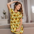 thumbnail image 3 of Easygdp Sunflowers Camisón de manga corta para mujer, informal, estampado, 3 of 6