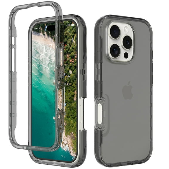Decase Designed for iPhone 16 Pro Max Case, Full-Body Rugged Protective Case,Heavy Duty Dual Layer Shockproof Women Men Transparent Protective Phone Cover, for iPhone 16 Pro Max,Black