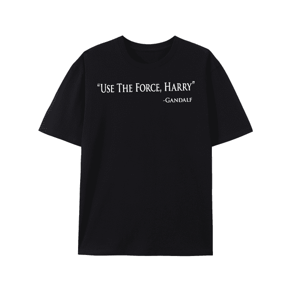1pc Men'S Cotton Crew Neck T-Shirt with "Use The Force, Harry" Print - Summer Street Style, Regular Fit, Slight Stretch Knit Fabric, Casual Top for Outdoor Activities
