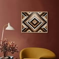 thumbnail image 2 of EastSmooth  Abstract Plank Canvas Wall Art Retro Geometric Pattern Paintings Vintage Black White Rustic Brown Boho Decor Wooden Framed Artwork for Living Room Farmhouse, 2 of 4