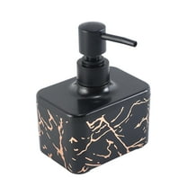 Marble Look Soap Dispenser, 12.1Floz Refillable Lotion Bottle for Bathroom, Kitchen, Sink Countertops, Durable, Moisture-Resistant(Gold)