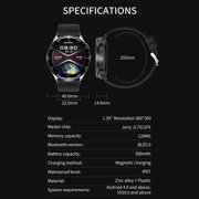Rainbuvvy T97 Smartwatch, 1.39 inches, Built-in Bluetooth Headphones, 100 Sports Modes, for iOS/Android Sports Watches