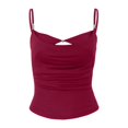thumbnail image 4 of FUYUDY Women'S Tank Top Summer Sexy Slim Fit V Neck Beaded Sleeveless Solid Color Cropped Vest Casual Stretchy Fitted Stylish Versatile Female Camisole For Daily Wear Outing,Red,S, 4 of 4