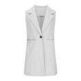 thumbnail image 6 of Homenesgenics Camel Coat for Women Women'S Solid Color Sleeveless Waistcoat with Lapel White M, 6 of 9
