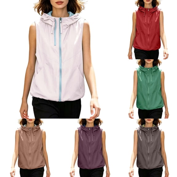 jiaxiM Womens Vest with Pockets Lightweight Softshell Sleeveless Jacket Hiking Travel Golf Running 2026 Spring Summer