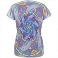 thumbnail image 2 of Mandala Trippy Stained Glass Dolphins All Over Womens T Shirt Multi SM, 2 of 2