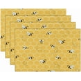 thumbnail image 4 of Honeycomb Bees Placemats Set of 4 Washable Kitchen Dining Table Mats 12 x 18 Inch Modern Cloth Place Mats Non-Slip Heat Resistant Placemats for Home Farmhouse Kitchen Dinner Party Decor, 4 of 6