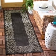 thumbnail image 3 of SAFAVIEH Courtyard Chole Bordered Indoor/Outdoor Runner Rug, Black/Beige, 2'7" x 8'2", 3 of 10
