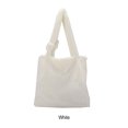 thumbnail image 3 of Guardurnaity Bolso pequeño de felpa con estilo para mujer, bolsos de moda Retro ligeros organizados a la moda Bolsas de mensajero y de hombro blanco, 3 of 6