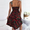 thumbnail image 6 of PuLe Summer Women's Summer Suspenders V-neck Floral Bow Dress, 6 of 8