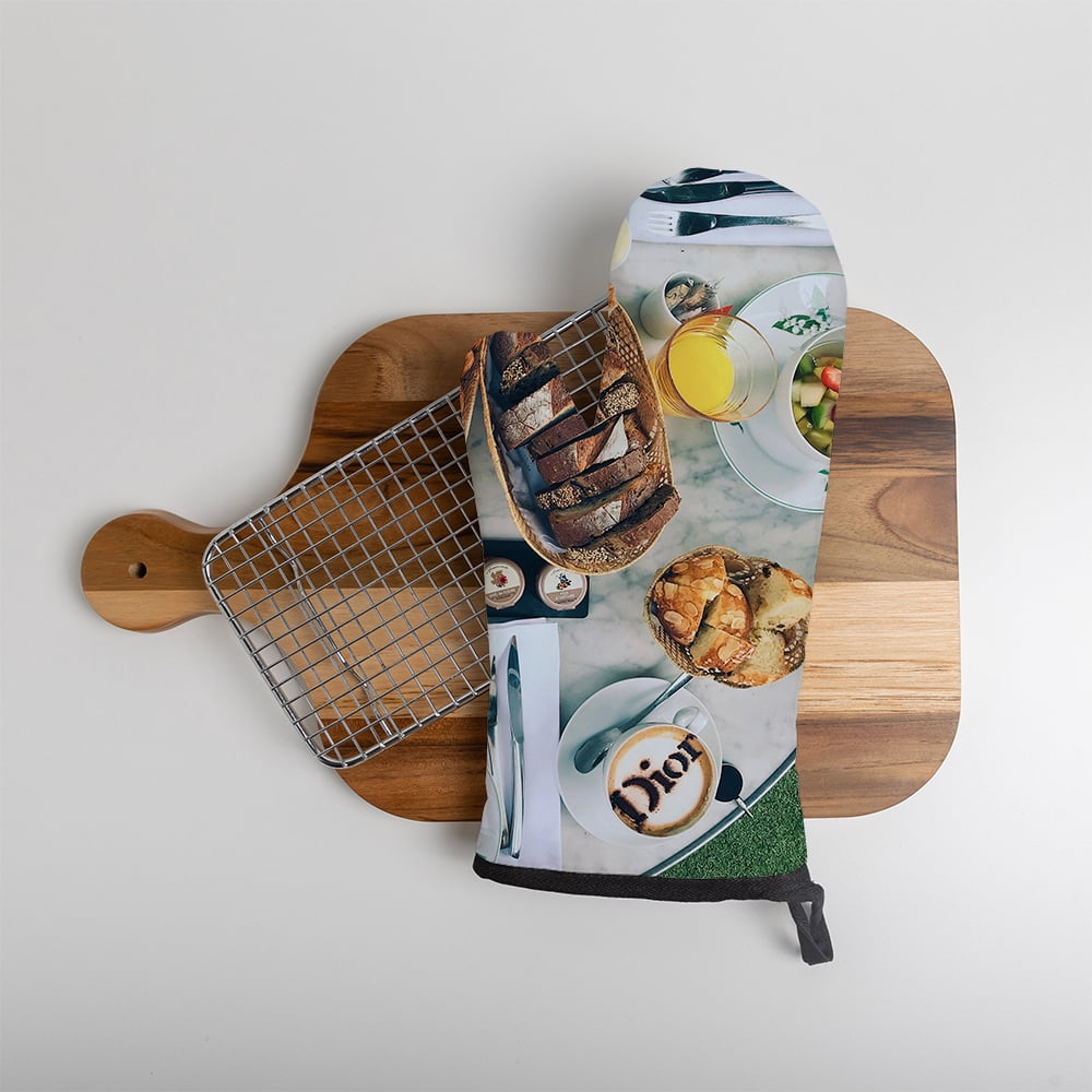 Customizable Cotton Twill Oven Mitt with Photo Size personalization, 6.5x13 inches, Unisex, Adult & Teen