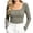 Army Green, variant on yillto Womens Square Neck Long Sleeve Tops Slim Fitting Undershirt Stretchy Cute Base Layer Shirts