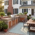 thumbnail image 3 of SAFAVIEH Courtyard Blair Checkered Indoor/Outdoor Runner Rug, Light Blue/Light Grey, 2'3" x 22', 3 of 10