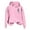 Pink, variant on XIAONU Women'S Hoodies Trendy Blue Whale Print Sweet Hoodie Ladies Long Sleevs Classic Pullover Hoodie Sweatshirts