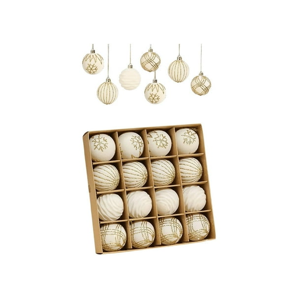 Decoraciones Del Árbol de Navidad un Conjunto de 16 Decoraciones de Navidad, Incluyendo Peluche Bolas de Navidad Y Varios Estilos de Decoraciones Del Árbol de Navidad, También Se Puede Usar para Otras