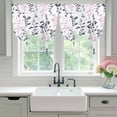 thumbnail image 4 of Grey Pink Botanical Balloon Curtains 63 Inch Length for Living Room/Bedroom, Watercolor Spring Floral Summer Leaf Rod Pocket Privacy Door Curtains Decorative Tie Up Shade for Window 52"x63", 4 of 8