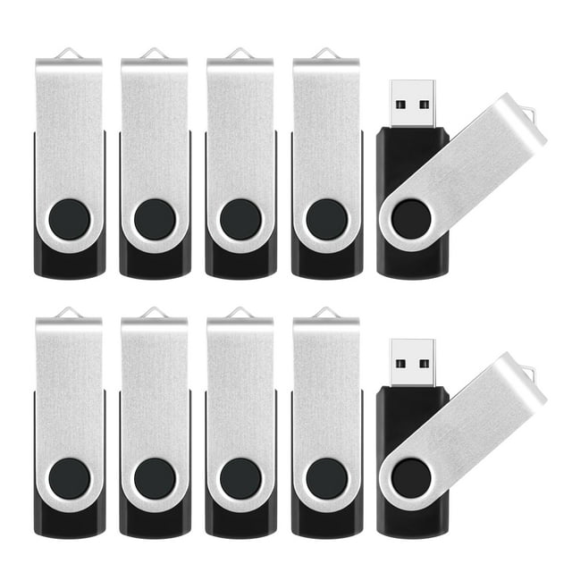 Unidad flash USB MECHEER de 2 GB x 10 con color negro claro