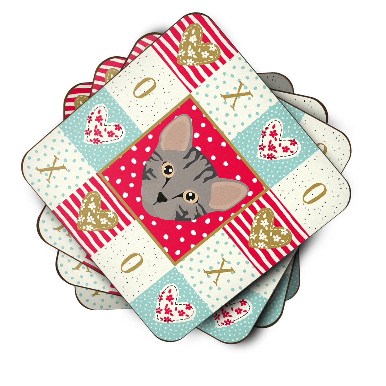 Safari Cat Love Foam Coaster Set of 4