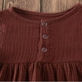 thumbnail image 4 of Robe pour Bébé Fille à Manches Courtes, Col Boutonné, Robe Décontractée, 4 of 6