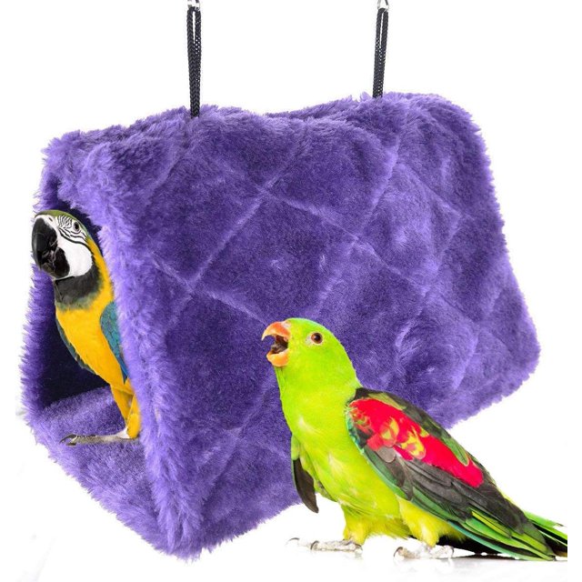 Hamaca para loros y pájaros, jaula colgante para cueva, nido para pájaros, cabaña de felpa, tienda de campaña, cama cálida para pájaros, nido de invierno, casa o jaula, juguete para guacamayos,