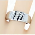 thumbnail image 3 of 10K White Gold Mens Wedding Ring With Diamonds 9mm Wide Gallery Back Comfort Fit 1/10ctw, 3 of 3