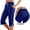 Dark Blue women capri pants with pockets a1, variant on Cagogo Women Capri Pants with Pockets Elastic Waist Casual Loose Summer Lounge Pants Workout Cropped Pants Beach Yoga Travel Trousers, Pink S